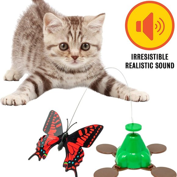 Fly By Spinner Butterfly Interactive Cat Toy Flying Fluttering New in Box - Picture 4 of 6